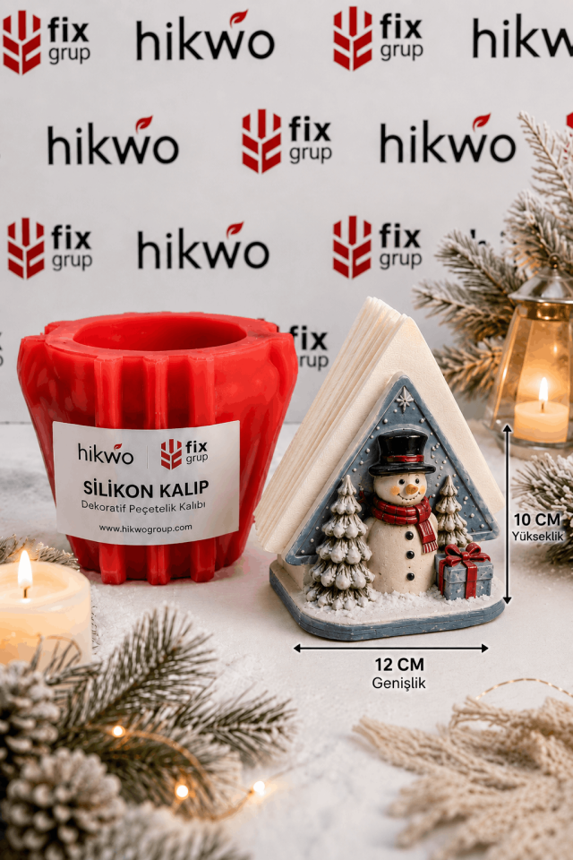 Kardan Adam Peçetelik Silikon Kalıbı - Taş Tozu Kalıbı T46346