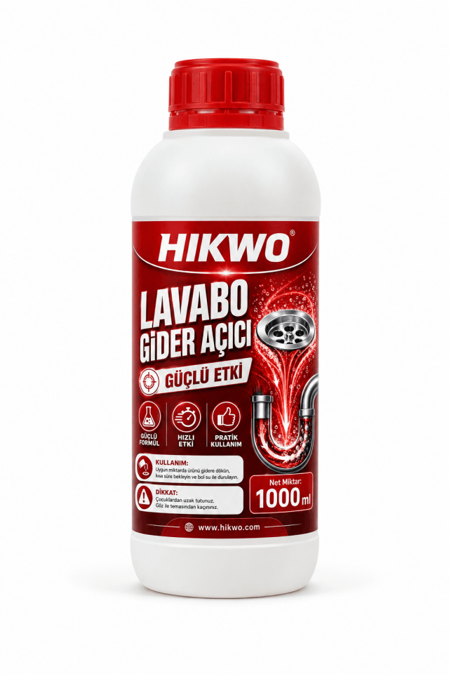 Hikwo Lavabo Gider Açıcı 1000 ml – Güçlü Etki - Pratik Kullanım