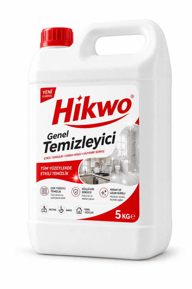 Hikwo Genel Temizleyici 5 KG - Genel Temizlik Deterjanı - Mikrofiber Temizlik Bezi HEDİYELİ