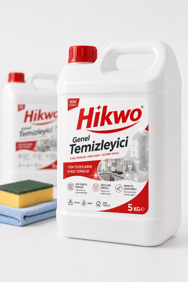 Hikwo Genel Temizleyici 5 KG - Genel Temizlik Deterjanı - Mikrofiber Temizlik Bezi HEDİYELİ