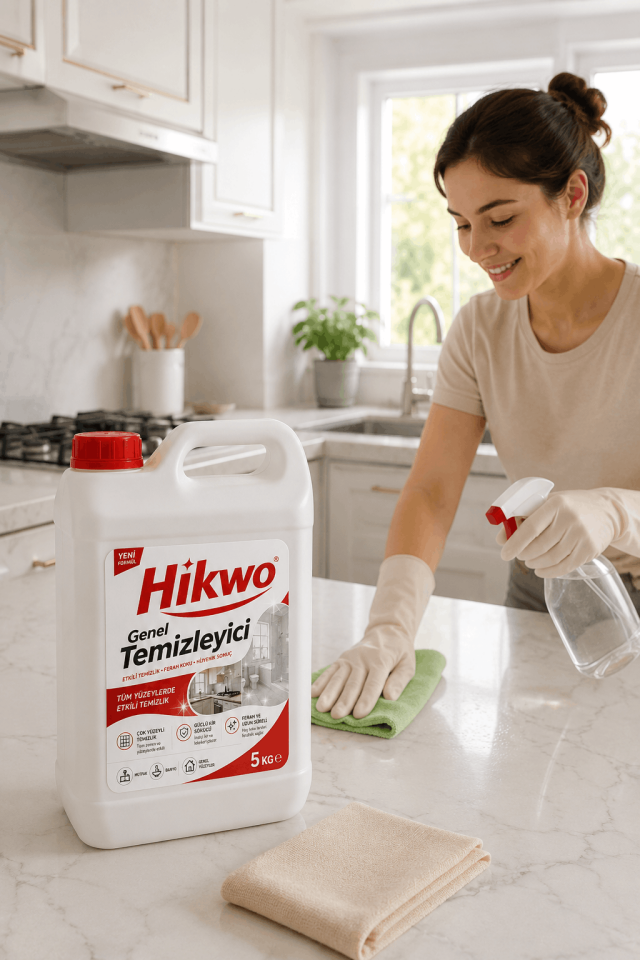 Hikwo Genel Temizleyici 5 KG - Genel Temizlik Deterjanı - Mikrofiber Temizlik Bezi HEDİYELİ