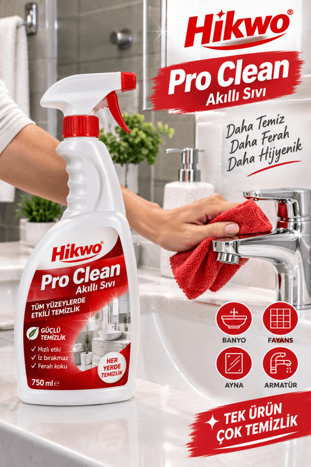 Pro Clean Akıllı Temizlik Spreyi 750 ML Genel Temizlik Deterjanı - Mikrofiber Temizlik Bezi HEDİYELİ