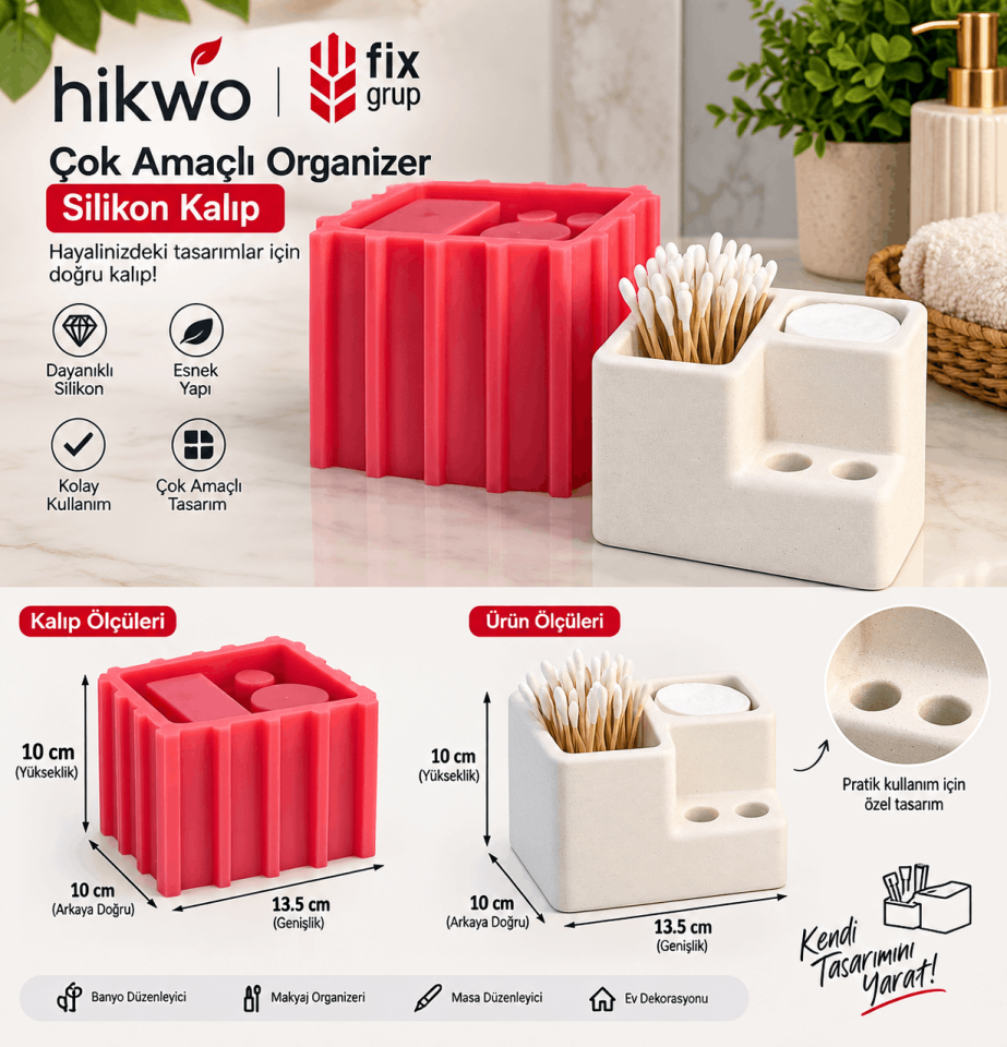 Çok Amaçlı Organizer Silikon Kalıbı - Taş Tozu Kalıbı T56332