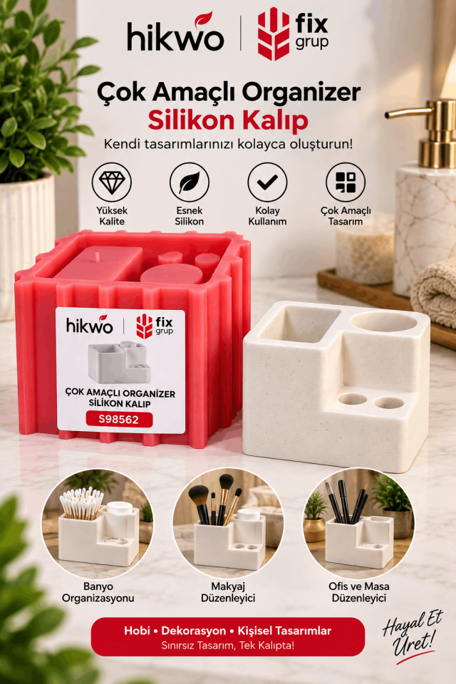 Çok Amaçlı Organizer Silikon Kalıbı - Taş Tozu Kalıbı T56332