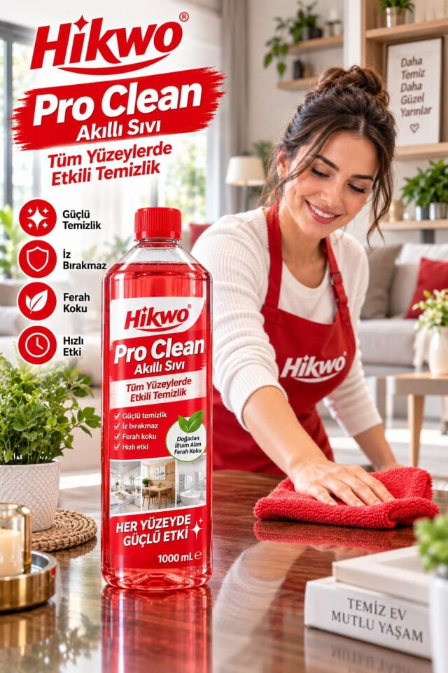Hikwo Pro Clean Akıllı Sıvı Mutfak Banyo ve Genel Yüzey Temizleyici 1000 mL