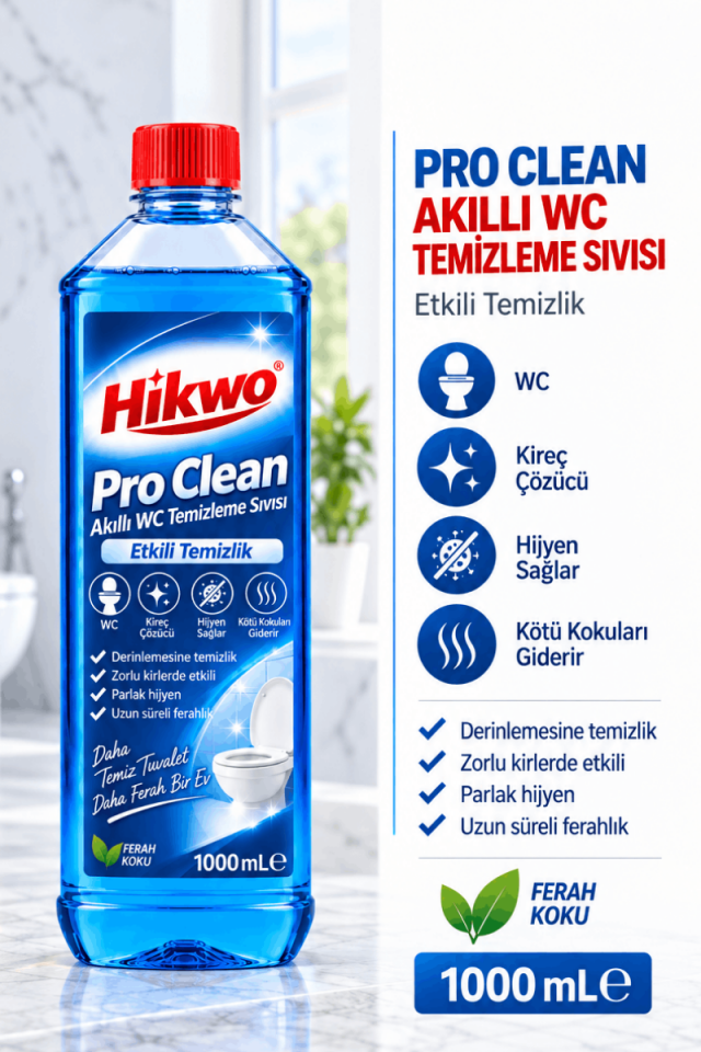 Pro Clean Akıllı Tuvalet ve Banyo Temizlik Sıvısı 1000 ML