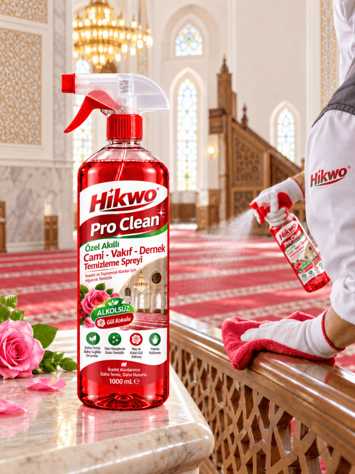 Özel Akıllı Cami - Vakıf - Dernek Gül Kokulu Temizleme Spreyi 1000 ML