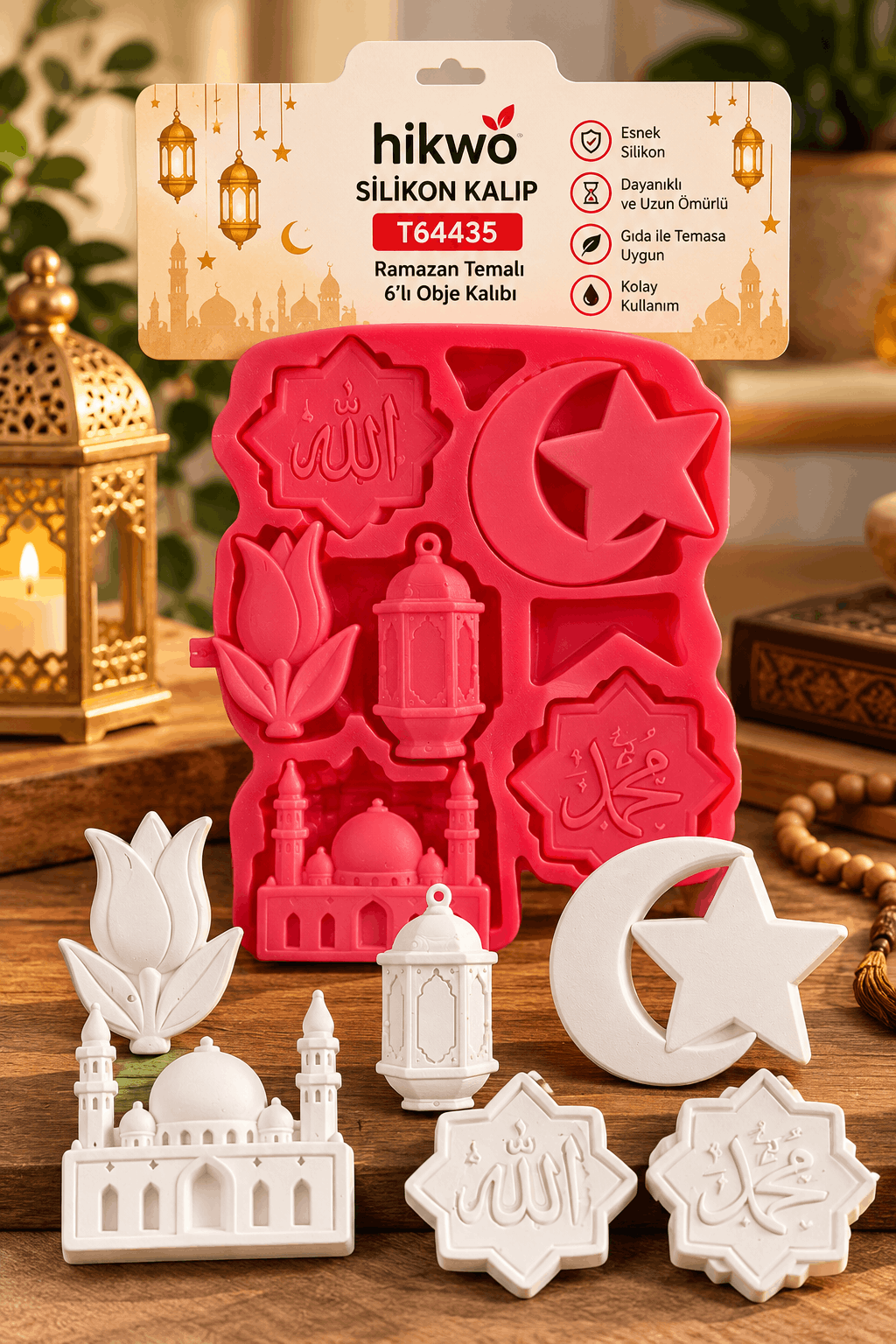 Dini Figürler Boyama Etkinlik Silikon Kalıbı Ramazan Konsept - Taş Tozu Kalıbı T54332