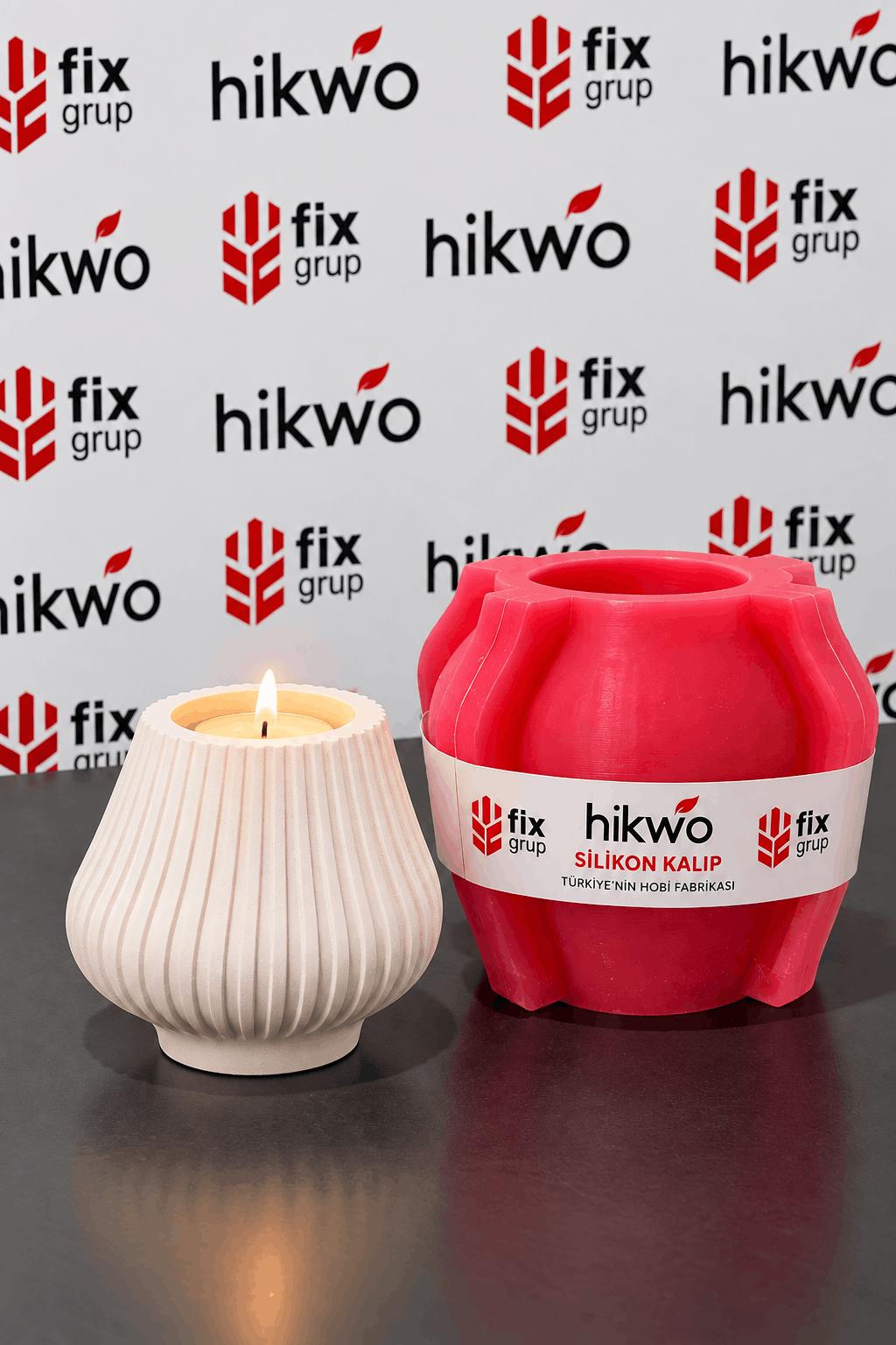 Estetik Tealight Silikon Kalıp - Taş Tozu Kalıbı T98004