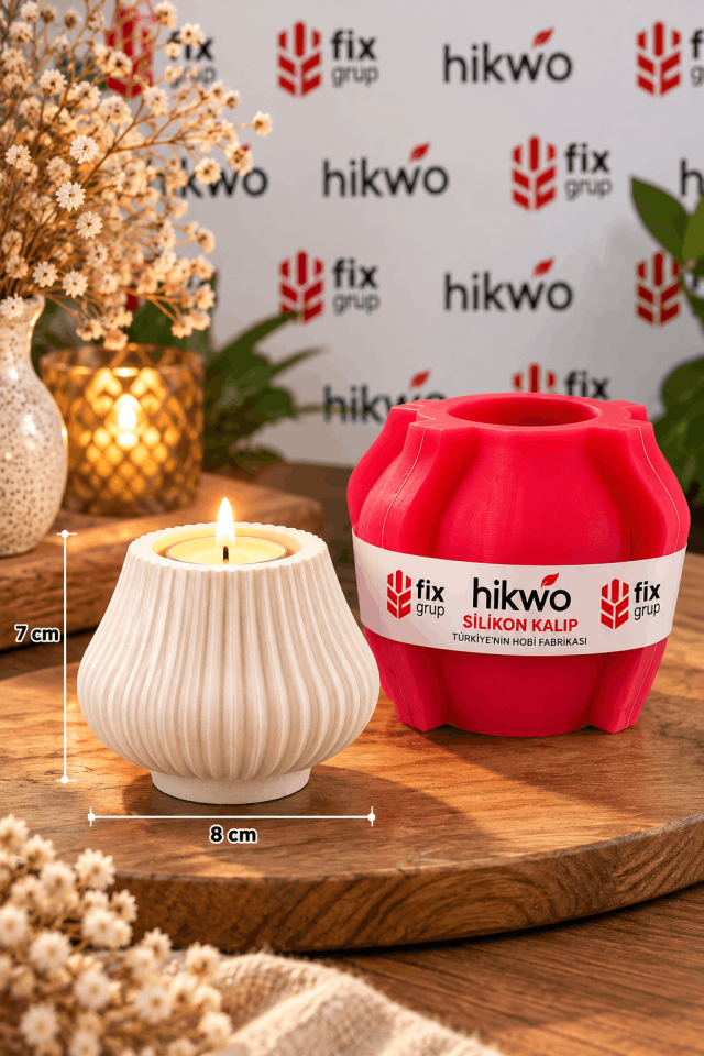 Estetik Tealight Silikon Kalıp - Taş Tozu Kalıbı T98004