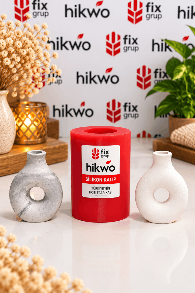 Delikli Minyatür Mini Vazo Silikon Kalıp - Taş Tozu Kalıbı T76559