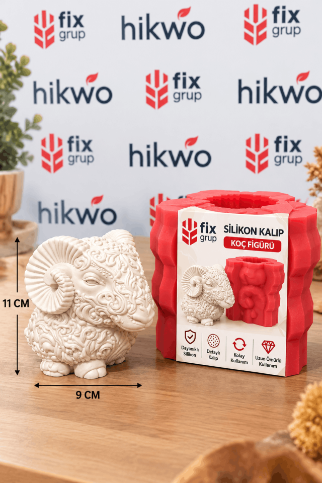 Koç Başı Figürü Silikon Kalıp - Taş Tozu Kalıbı T57547