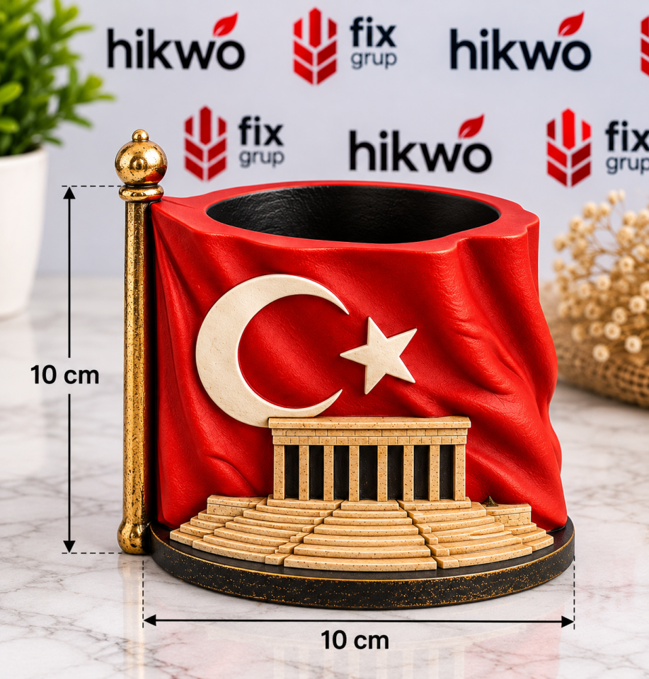 Türk Bayrağı Anıtkabir Kalemlik Silikon Kalıbı - Taş Tozu Kalıbı T437573